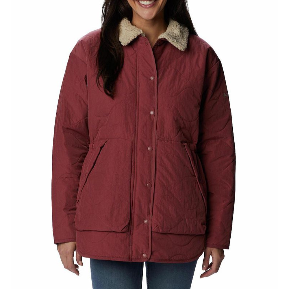 Columbia Women Birchwood Quilted Jacket Beetroot Size XL